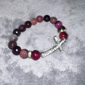 NWOT stretch cross beaded bracelet